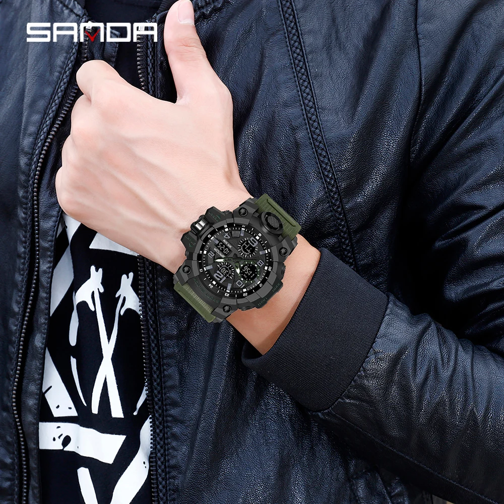 SANDA Sports Military Men's Watches Waterproof Dual Display Quartz Wristwatch For Male Clock Stopwatch Relogios Masculino 6021
SANDA Sports Military Men's Watches Waterproof Dual Display Quartz Wristwatch For Male Clock Stopwatch Relogios Masculino 6021
