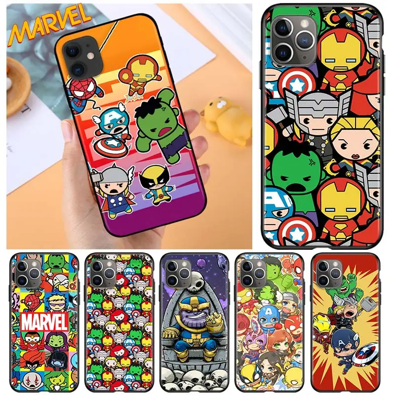Marvel cartoon cute for Apple iPhone 12 Pro Max Mini 11 Pro XS Max X XR 6S 6 7 8 Plus 5S SE2020 Soft Black Phone Case
Marvel cartoon cute for Apple iPhone 12 Pro Max Mini 11 Pro XS Max X XR 6S 6 7 8 Plus 5S SE2020 Soft Black Phone Case