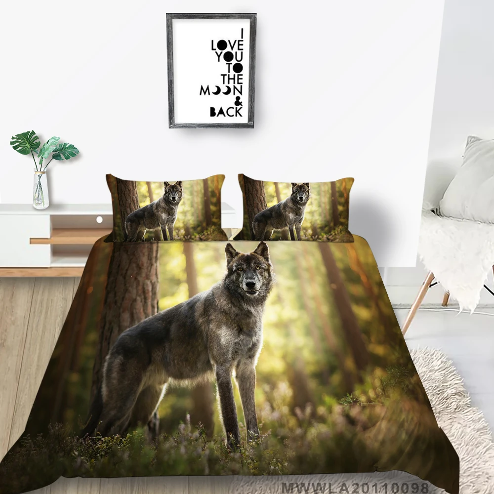 3D Bedding Set Wolf Print Duvet Cover Set King Queen Full Double Size Modern Home Bed Set Pillowcase Bedroom Decoration
3D Bedding Set Wolf Print Duvet Cover Set King Queen Full Double Size Modern Home Bed Set Pillowcase Bedroom Decoration