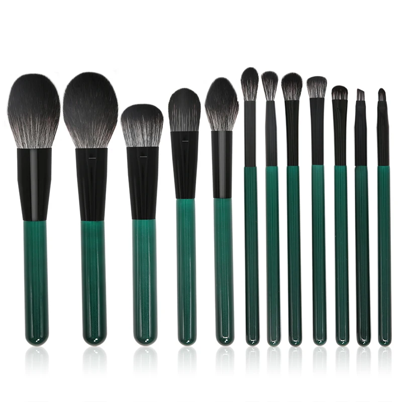 New 12 makeup brushes Dark green microcrystalline silk wooden handle makeup brush set Beauty tools wholesale
New 12 makeup brushes Dark green microcrystalline silk wooden handle makeup brush set Beauty tools wholesale