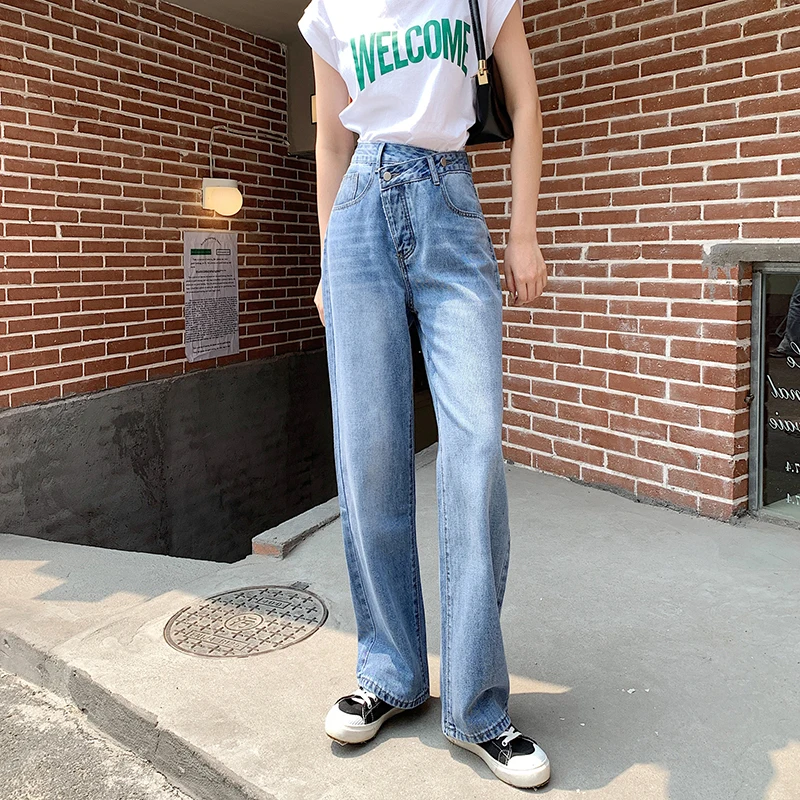 Lrregular Straight Denim Wide Leg Pants High Waist light blue Jeans for Women Streetwear Harajuku Loose Long Boyfriend Jeans
Lrregular Straight Denim Wide Leg Pants High Waist light blue Jeans for Women Streetwear Harajuku Loose Long Boyfriend Jeans