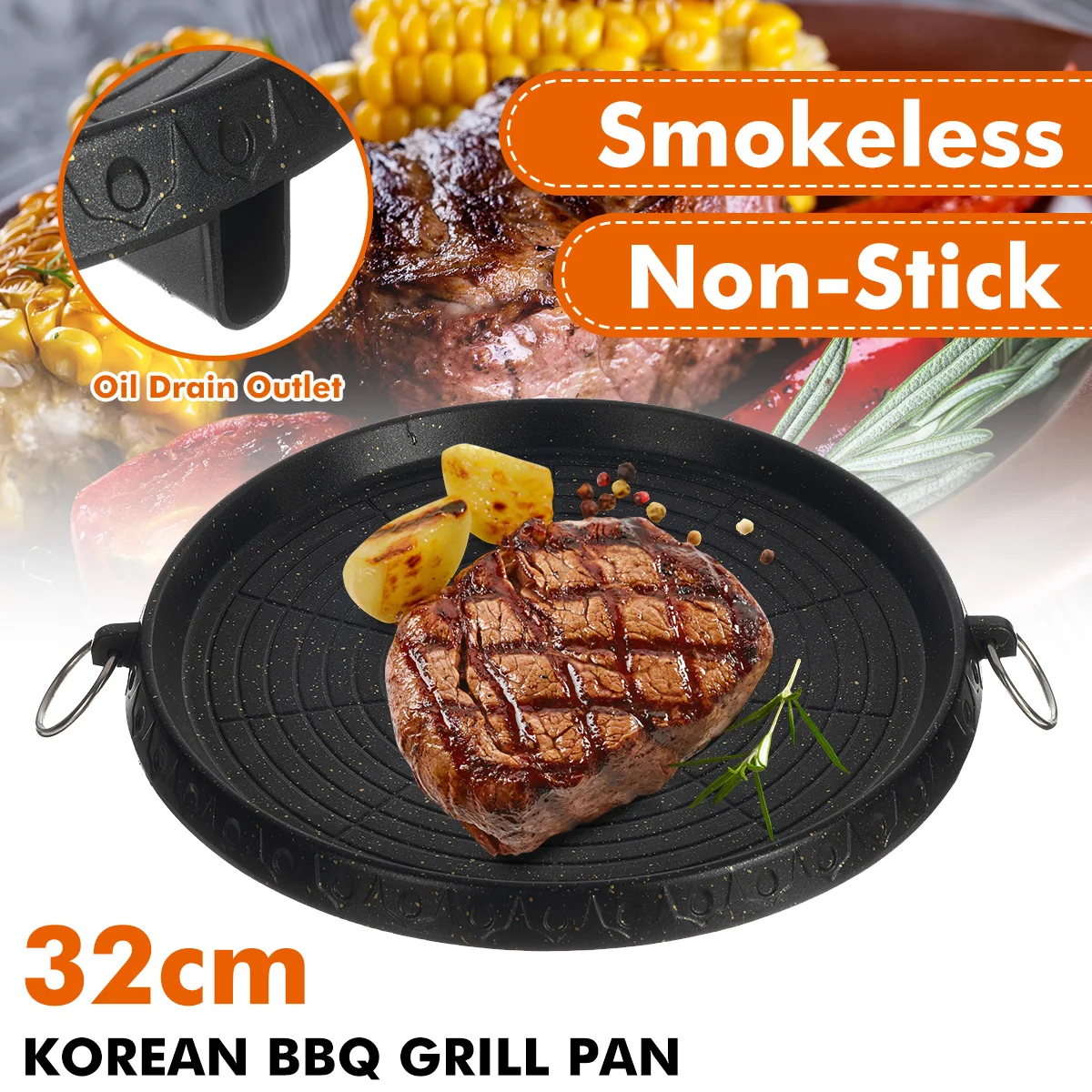 32cm Maifan Stone Charcoal Grill Pan Round Outdoor Picnic Garden Party Terrace Beach Korean BBQ Plate Non-Stick Aluminum Tray
32cm Maifan Stone Charcoal Grill Pan Round Outdoor Picnic Garden Party Terrace Beach Korean BBQ Plate Non-Stick Aluminum Tray
