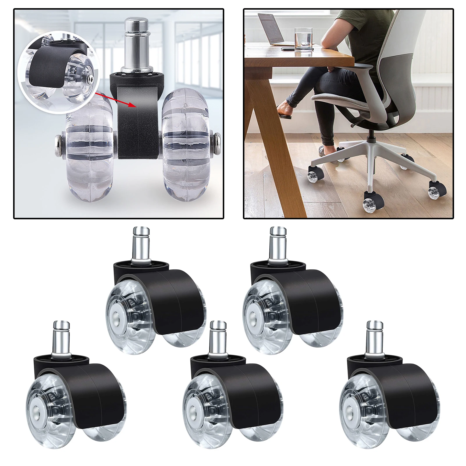 5 Pcs Replacement Heavy Duty Computer Swivel Office Chair Caster Wheels Set Floor Rollers Furniture Accessories
5 Pcs Replacement Heavy Duty Computer Swivel Office Chair Caster Wheels Set Floor Rollers Furniture Accessories
