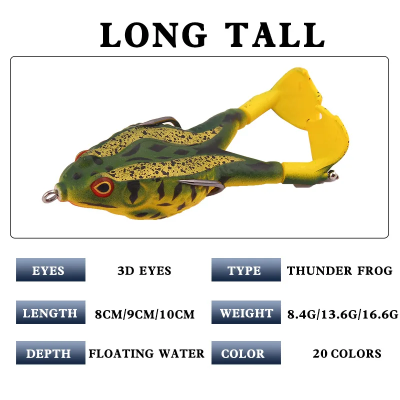 Frog Fishing Baits 9cm 13.6g Silicone Lures Sea Fishing Lure Propeller Wobbler Fishing Double Hook Fake Bait Fishing Accessories
Frog Fishing Baits 9cm 13.6g Silicone Lures Sea Fishing Lure Propeller Wobbler Fishing Double Hook Fake Bait Fishing Accessories
