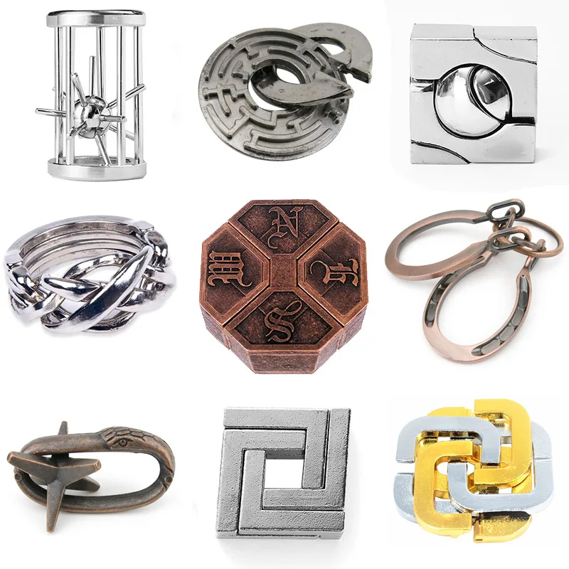 Zinc Alloy Unlock Kong Ming Lock Classic IQ Metal Puzzle Brain Teaser Flag Ring Quartet Horseshoe Puzzles Game for Adults Kids
Zinc Alloy Unlock Kong Ming Lock Classic IQ Metal Puzzle Brain Teaser Flag Ring Quartet Horseshoe Puzzles Game for Adults Kids