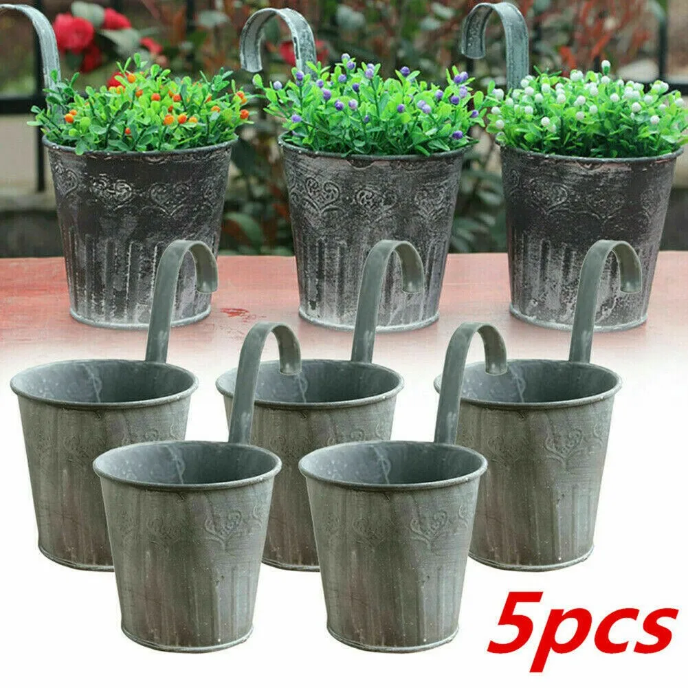 1/3/5 Pcs Flower Pot W/ Hook Hanging Metal Iron Plant Planter Pot For Yard Balcony Garden Fence Decoration Accessories
1/3/5 Pcs Flower Pot W/ Hook Hanging Metal Iron Plant Planter Pot For Yard Balcony Garden Fence Decoration Accessories