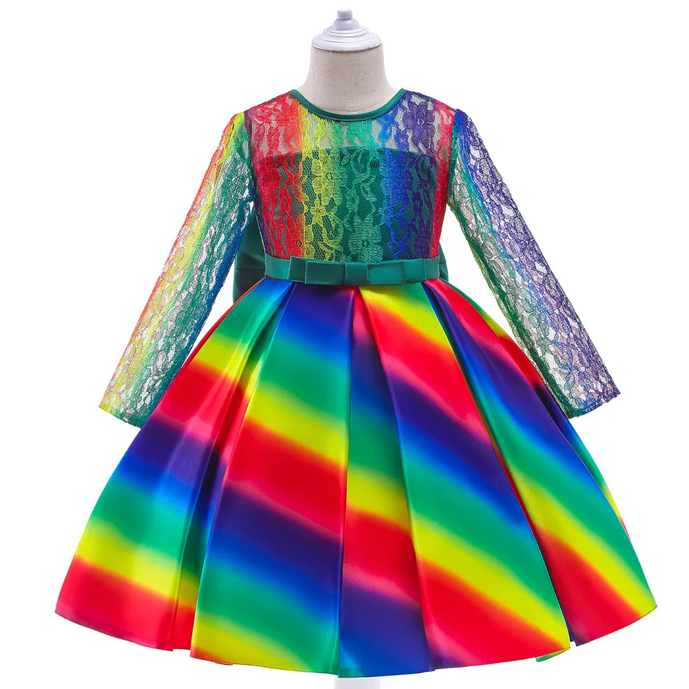 Lace Long Sleeve Formal Evening Wedding Gown Colorful Princess Dress Flower Girls Children Clothing Kids Party For Girl Clothes
Lace Long Sleeve Formal Evening Wedding Gown Colorful Princess Dress Flower Girls Children Clothing Kids Party For Girl Clothes