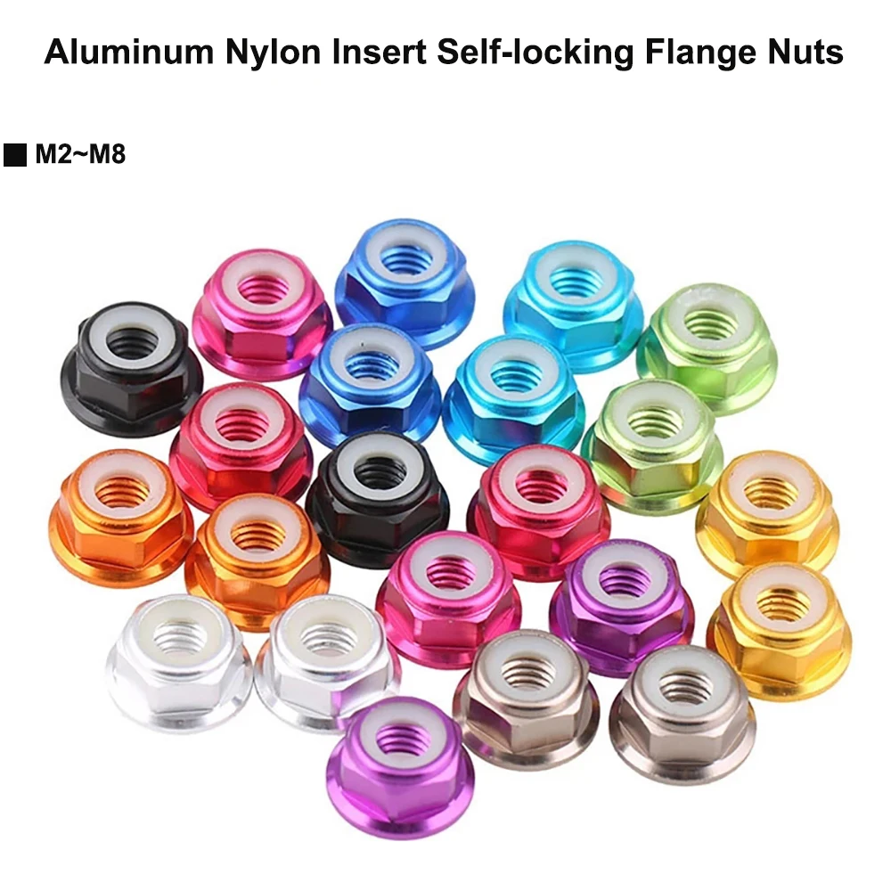 5Pcs Aluminum Nylon Insert Self-locking Flange Nuts RC Car Accessories M2 M2.5 M3 M4 M5 M6 M8 
5Pcs Aluminum Nylon Insert Self-locking Flange Nuts RC Car Accessories M2 M2.5 M3 M4 M5 M6 M8