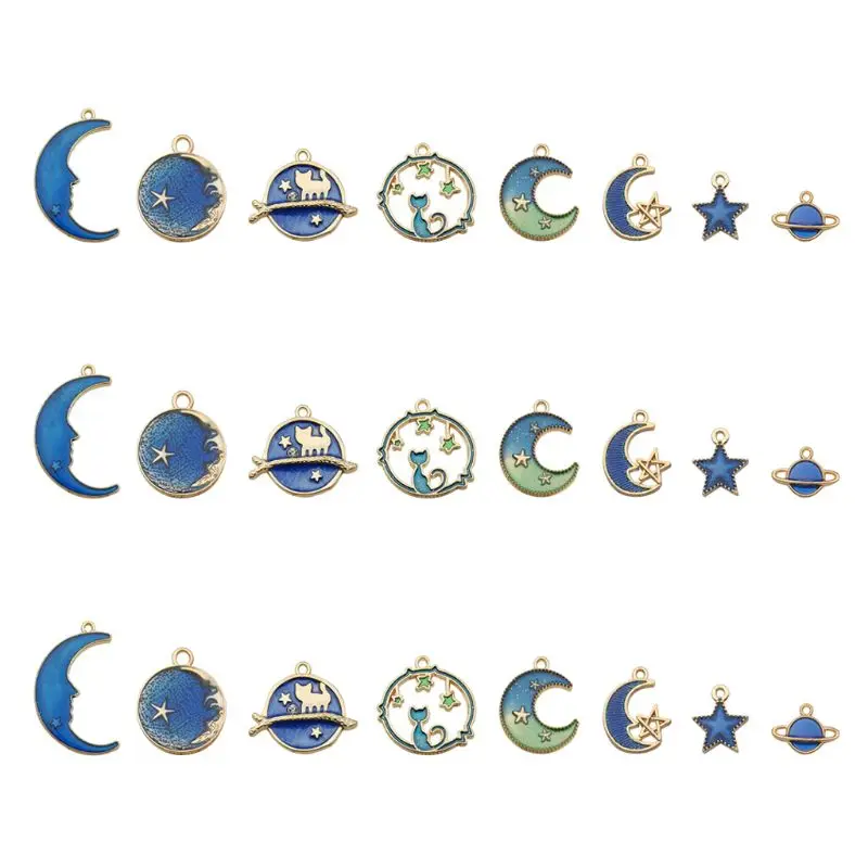 24 Pcs/pack DIY Jewelry Accessories Drop Oil Alloy Small Pendant Bracelet Necklace Moon Star Shape Pendants
24 Pcs/pack DIY Jewelry Accessories Drop Oil Alloy Small Pendant Bracelet Necklace Moon Star Shape Pendants