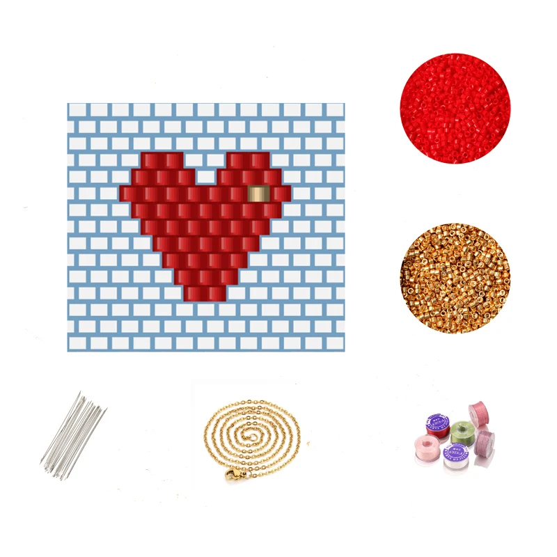 FAIRYWOO Miyuki Bead Sweet Heart Necklace Stainless Steel Chain Choker DIY Accessories Jewelry Making Kit Cute DIY Wholesale
FAIRYWOO Miyuki Bead Sweet Heart Necklace Stainless Steel Chain Choker DIY Accessories Jewelry Making Kit Cute DIY Wholesale
