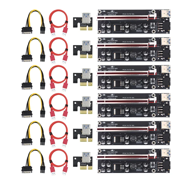 6 шт. новые VER009 USB 3,0 PCI-E VER 009S Экспресс 1X 4x 8x 16x удлинитель адаптер SATA 15pin до 6 pin Мощность кабель 
6 шт. новые VER009 USB 3,0 PCI-E VER 009S Экспресс 1X 4x 8x 16x удлинитель адаптер SATA 15pin до 6 pin Мощность кабель