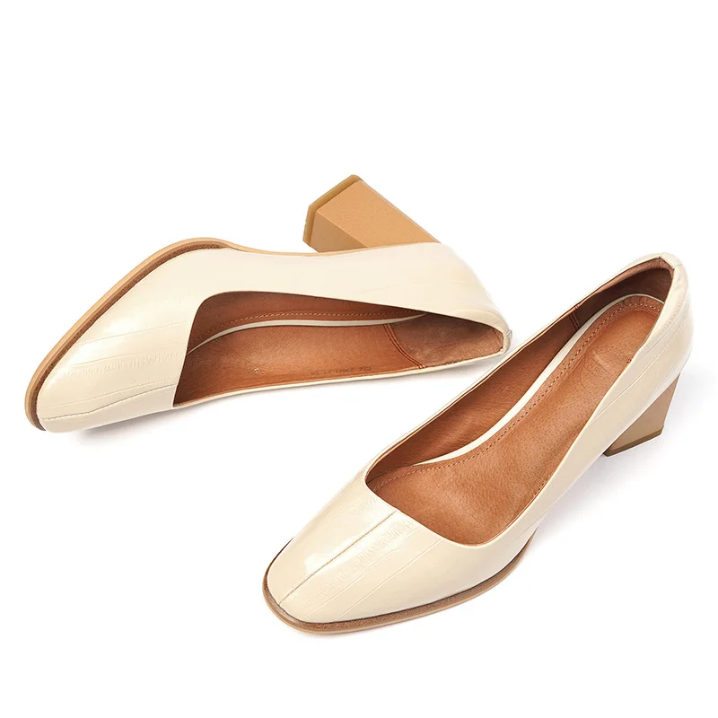 Women's genuine leather thick high heel slip-on pumps round toe elegant ladies OL style evening dress heeled shoes for women hot
Women's genuine leather thick high heel slip-on pumps round toe elegant ladies OL style evening dress heeled shoes for women hot