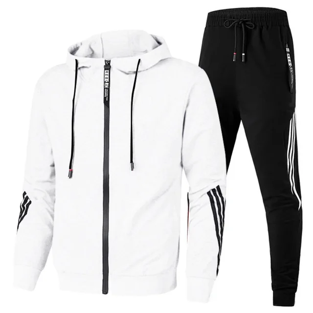2021 spring and autumn men's two-piece striped sportswear men's full-sleeved hooded top + outdoor sports pants track suit suit
2021 spring and autumn men's two-piece striped sportswear men's full-sleeved hooded top + outdoor sports pants track suit suit