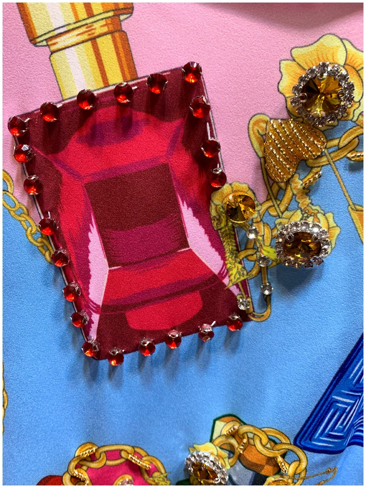 Runway Fashion Designer Dress New Women Diamonds Beading Perfume Printed Summer Dress
Runway Fashion Designer Dress New Women Diamonds Beading Perfume Printed Summer Dress