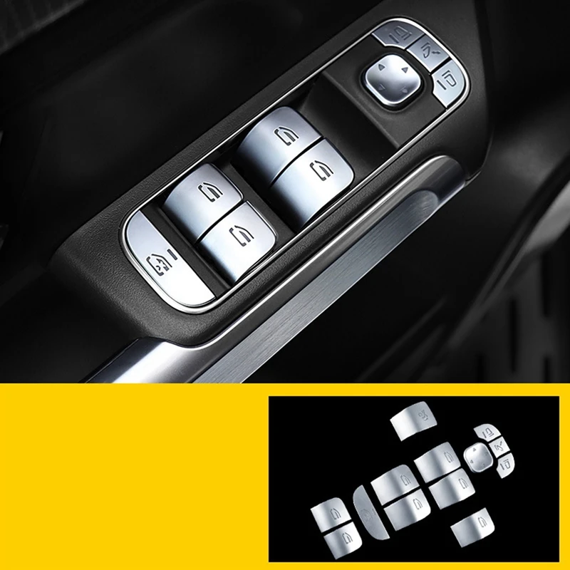 13 шт., наклейки на кнопки стеклоподъемника автомобиля Benz A-Class 2019-2020 B-Class GLB 2020
13 шт., наклейки на кнопки стеклоподъемника автомобиля Benz A-Class 2019-2020 B-Class GLB 2020