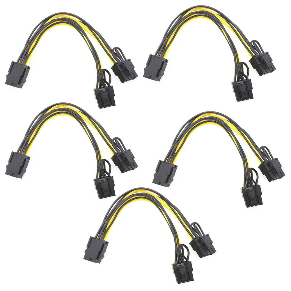 PCI-E 6-pin to Dual 6+2-pin (6-pin/8-pin) Power Splitter Cable Graphics Card 6Pin to Dual 8Pin PCIE PCI Express Power Cable
PCI-E 6-pin to Dual 6+2-pin (6-pin/8-pin) Power Splitter Cable Graphics Card 6Pin to Dual 8Pin PCIE PCI Express Power Cable