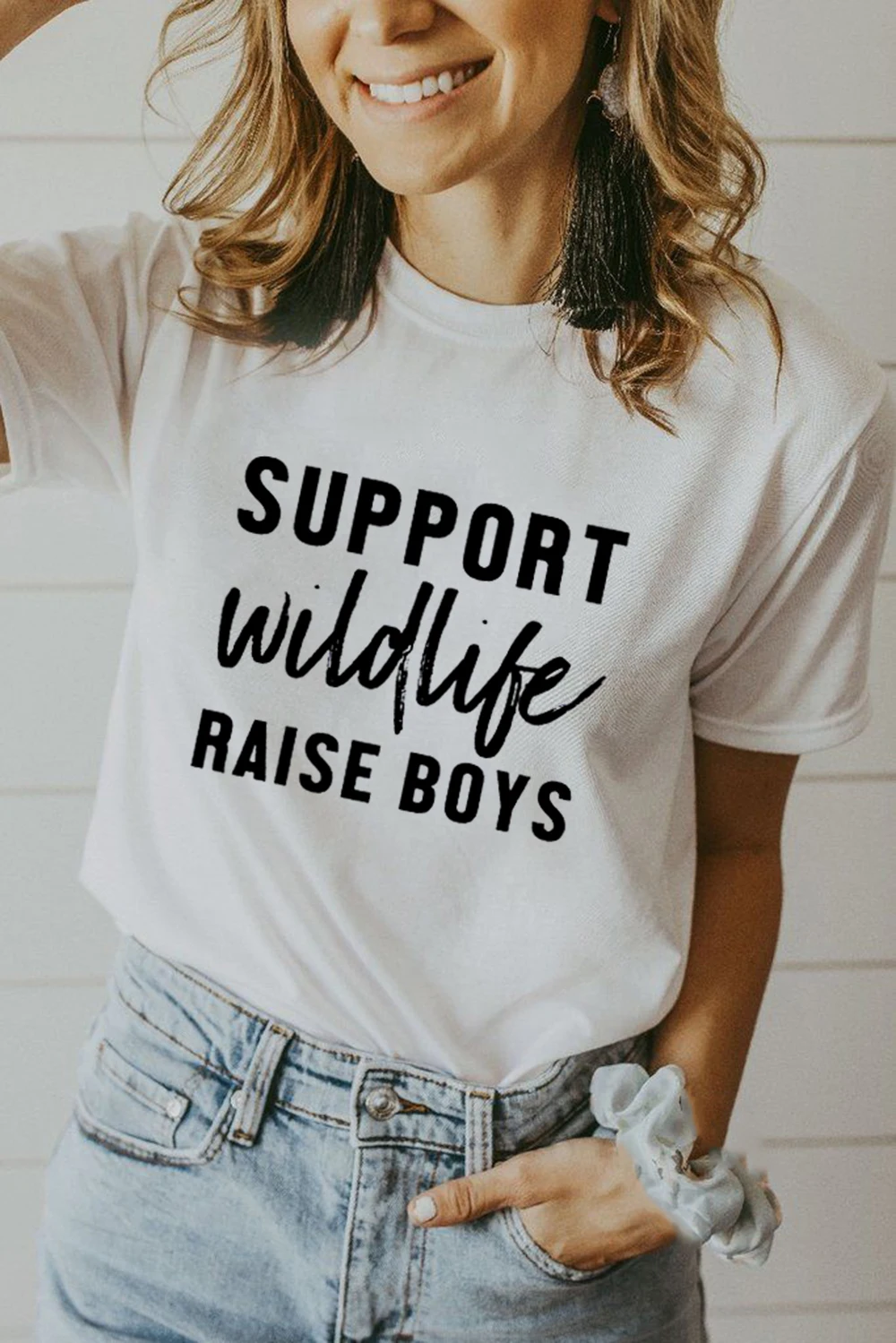 Support Wildlife Raise Boys Print Mom Life T Shirts Harajuku Women Casual Funny T-shirt Graphic T Shirts Short Sleeve Tees Tops
Support Wildlife Raise Boys Print Mom Life T Shirts Harajuku Women Casual Funny T-shirt Graphic T Shirts Short Sleeve Tees Tops