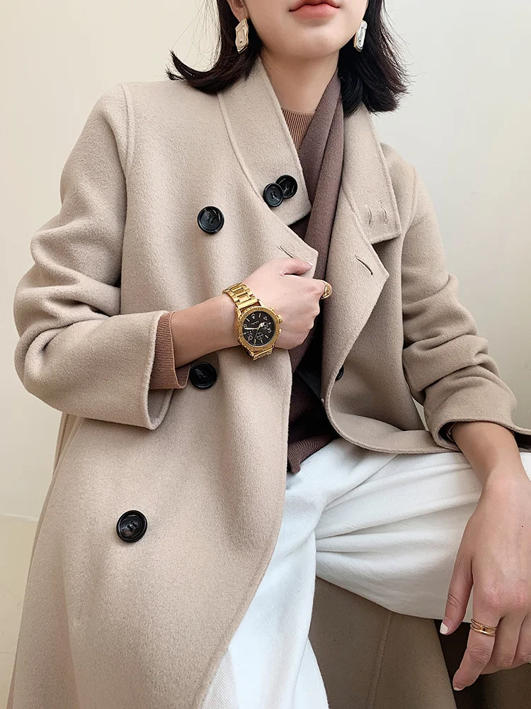 Shzq Double Sided Cashmere Coat Women's Medium Length 2021 New Autumn Winter High-end Loose Hepburn 100% Wool Tweed Coat
Shzq Double Sided Cashmere Coat Women's Medium Length 2021 New Autumn Winter High-end Loose Hepburn 100% Wool Tweed Coat