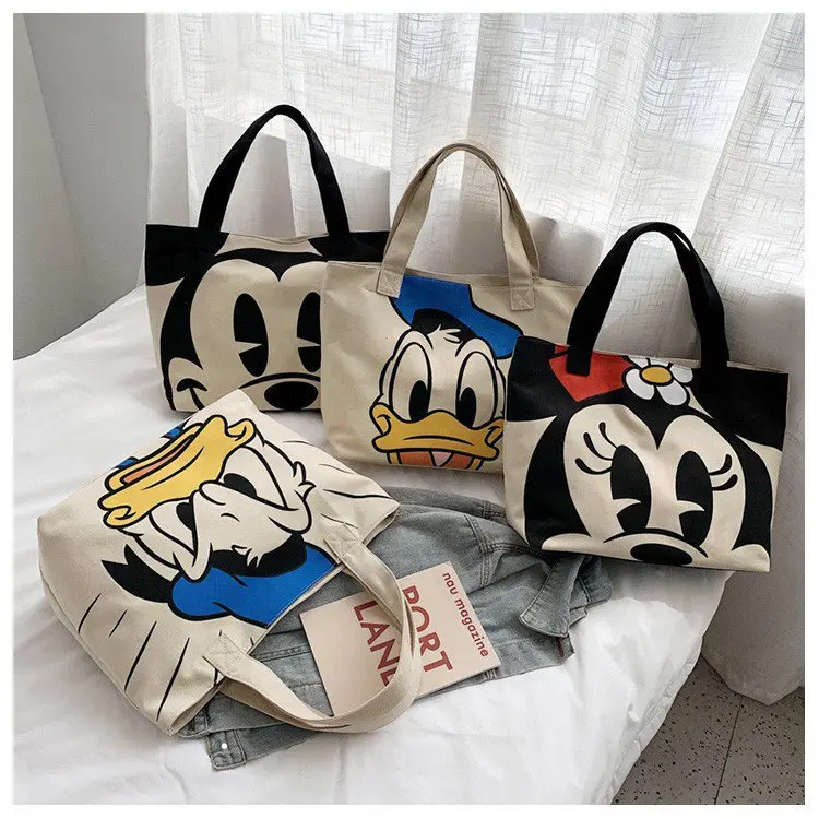 

Disney mickey mouse boy girl High capacity shoulder bag women canves shopping bag cartoon shoulder bag lady handbag tote