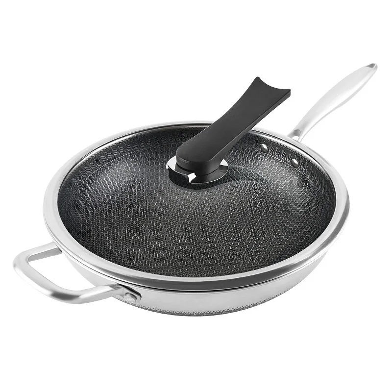 304/316 Stainless Steel Wok Thick Honeycomb Handmade Frying Pan Non Stick Non Rusting Gas/Induction Cooker Kitchen Cookware New
304/316 Stainless Steel Wok Thick Honeycomb Handmade Frying Pan Non Stick Non Rusting Gas/Induction Cooker Kitchen Cookware New