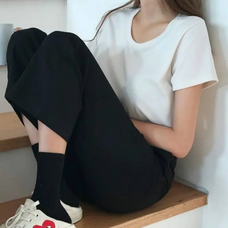 Pants Women High Waist Streetwear Harajuku Solid Casual Females Trousers Casual Thick Stylish Womens All-match Basic Elastic New
Pants Women High Waist Streetwear Harajuku Solid Casual Females Trousers Casual Thick Stylish Womens All-match Basic Elastic New