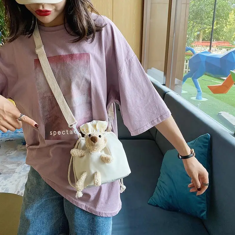 Women Shoulder Bags Handbags Bucket Bag Fashion Canvas Cute Bear Messenger Bags Students School Bookbag Crossbody Bags
Women Shoulder Bags Handbags Bucket Bag Fashion Canvas Cute Bear Messenger Bags Students School Bookbag Crossbody Bags