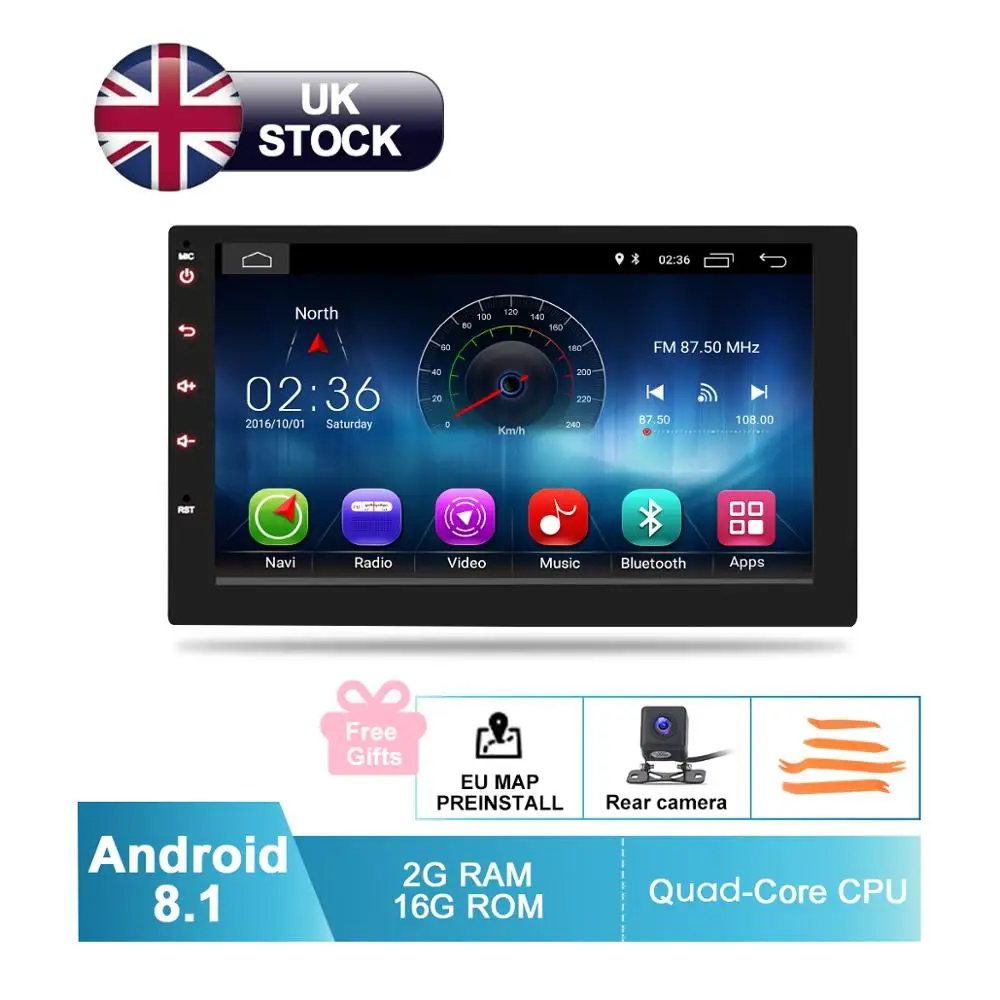 Автомобильный мультимедийный стерео плеер 7 дюймов HD Android 8 1 GPS навигация радио FM
