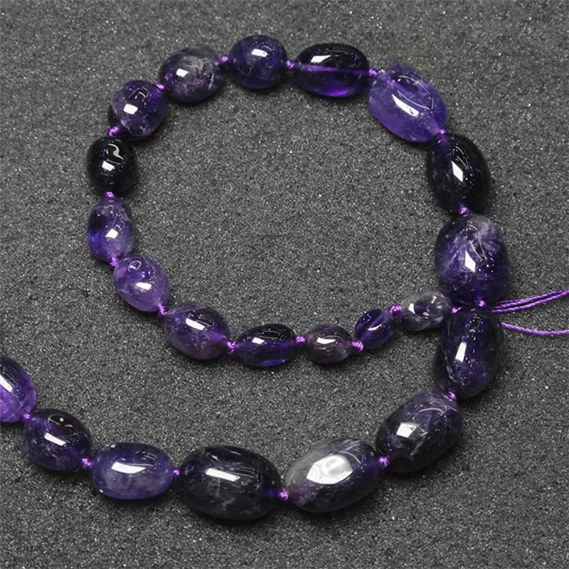 7-18mm Natural smooth Amethyst irregular oval Stone Beads For DIY necklace bracelet jewelry making 15 "free delivery 
7-18mm Natural smooth Amethyst irregular oval Stone Beads For DIY necklace bracelet jewelry making 15 "free delivery