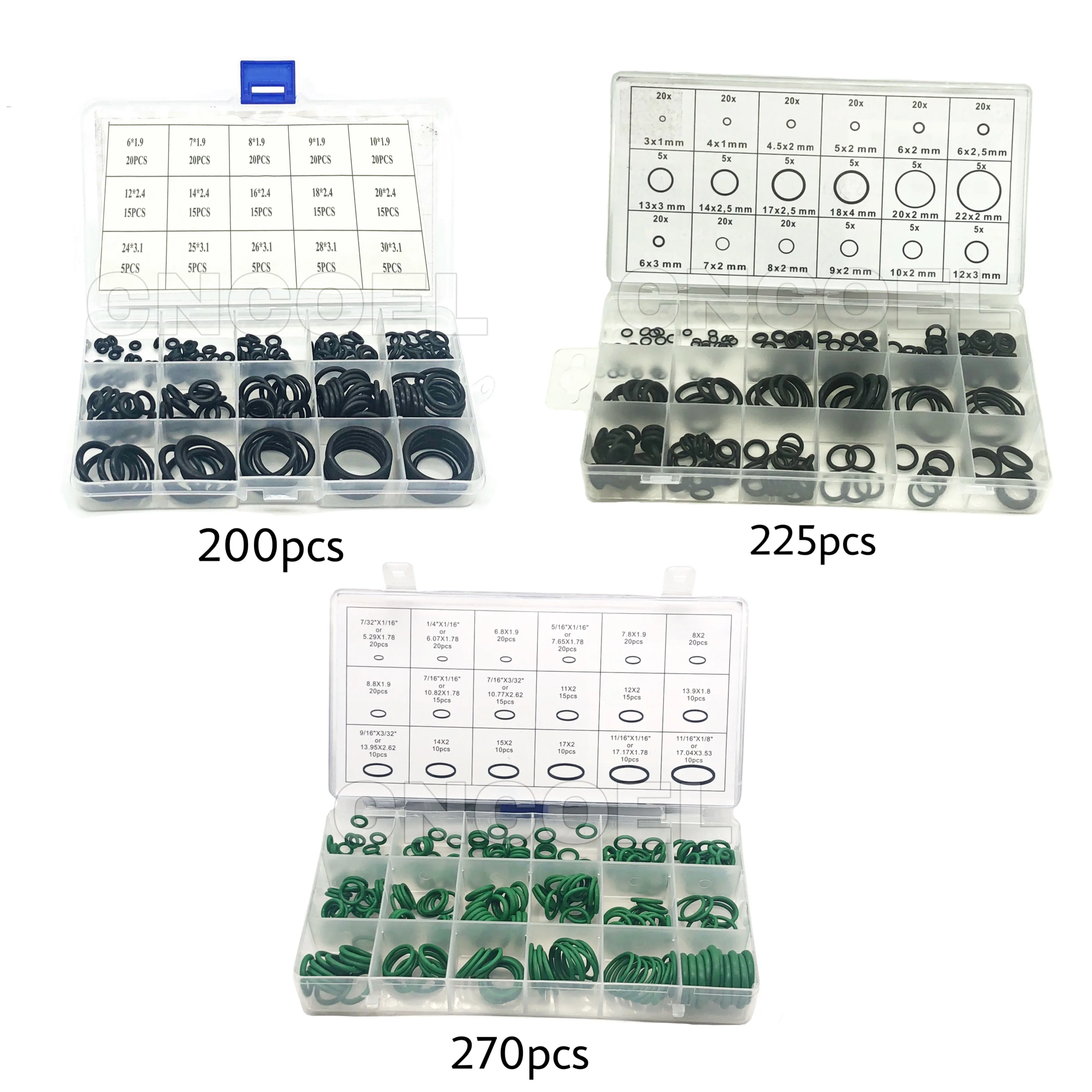200/225/270Pcs O Ring Rubber Washer Black Green Seals Assortment O-Ring Sealing Set Nitrile Washer kit
200/225/270Pcs O Ring Rubber Washer Black Green Seals Assortment O-Ring Sealing Set Nitrile Washer kit