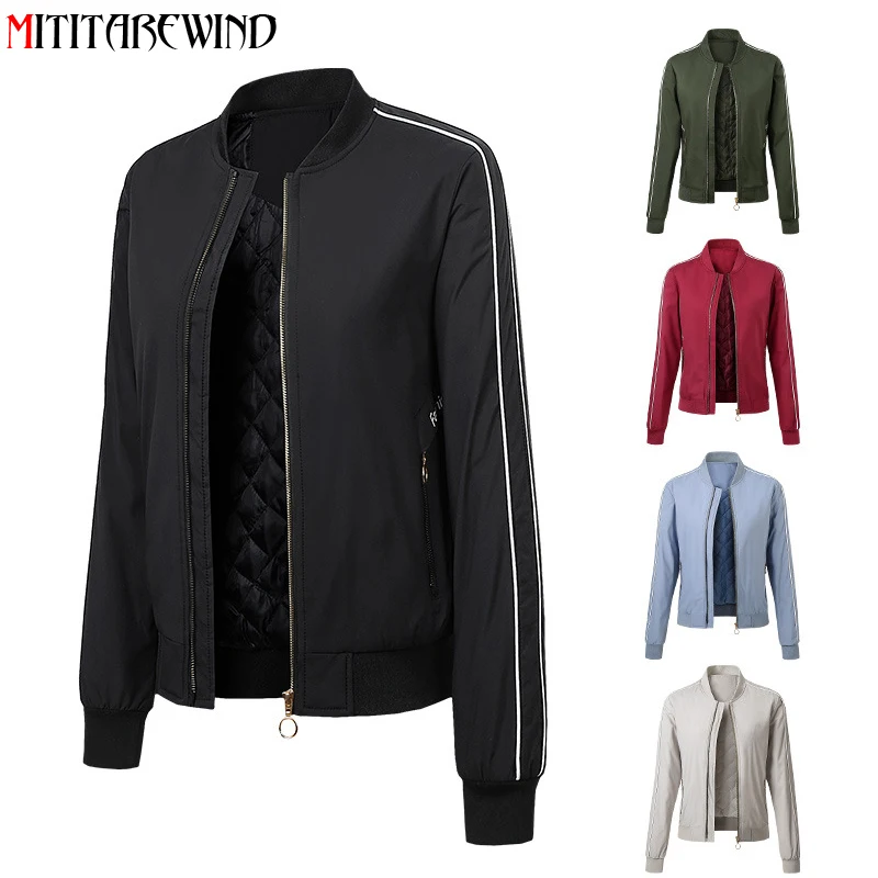 New Spring Autumn Baseball Jacket Women Slim Fit Side Striped S-XL Quilted Coats Femme Warm Windbreaker Bomber Jacket Female
New Spring Autumn Baseball Jacket Women Slim Fit Side Striped S-XL Quilted Coats Femme Warm Windbreaker Bomber Jacket Female