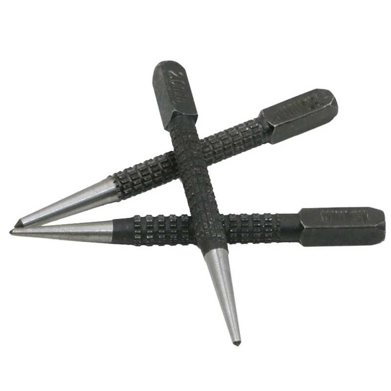 3Pcs 1.5 /2 /3mm Non-slip Center Punch High Carbon Steel Center Punch Alloy Steel Center Punch Metal Wood Marking Drilling Tool
3Pcs 1.5 /2 /3mm Non-slip Center Punch High Carbon Steel Center Punch Alloy Steel Center Punch Metal Wood Marking Drilling Tool
