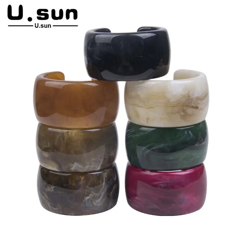 U.sun Fashion Open Cuff Bracelets Bangles for Women Wedding Charm Big Wide Bangles Resin Acrylic Bangles High Quality Jewelry
U.sun Fashion Open Cuff Bracelets Bangles for Women Wedding Charm Big Wide Bangles Resin Acrylic Bangles High Quality Jewelry