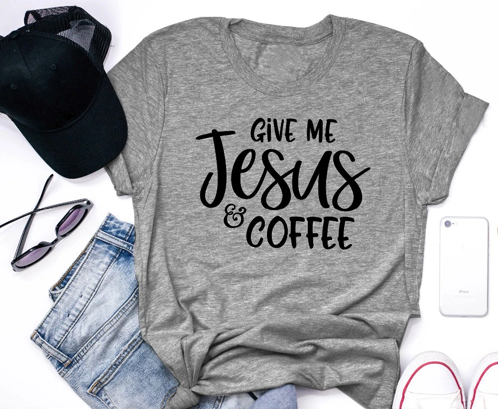 Женская футболка с надписью GIve me Jesus and coffee, винтажная хлопковая футболка в уличном стиле, tops-J774
Женская футболка с надписью GIve me Jesus and coffee, винтажная хлопковая футболка в уличном стиле, tops-J774