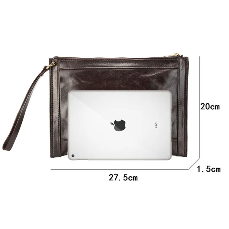 AETOO Retro leather handbags, men's first layer leather clutches, simple men's casual wrist bags, trendy men's clutches