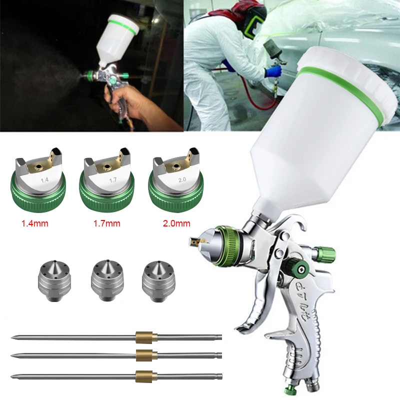 HVLP Spray Paint Gun Set 600ML 1.4 1.7 2.0mm Nozzle Gravity Pneumatic Paint Sprayers For Professional Car Repair Tool Kits
HVLP Spray Paint Gun Set 600ML 1.4 1.7 2.0mm Nozzle Gravity Pneumatic Paint Sprayers For Professional Car Repair Tool Kits
