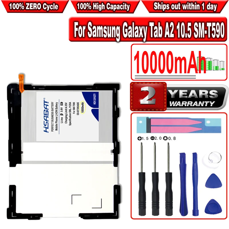 HSABAT 10000mAh EB-BT595ABE Battery for Samsung Galaxy Tab A2 10.5 SM-T590 SM-T595 T595 SM-T835 / Tab A2 XL
HSABAT 10000mAh EB-BT595ABE Battery for Samsung Galaxy Tab A2 10.5 SM-T590 SM-T595 T595 SM-T835 / Tab A2 XL