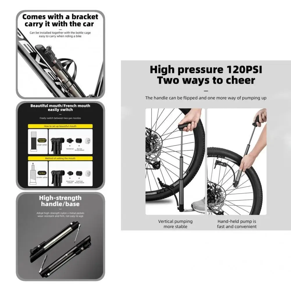 Compact Tire Pump High Strength Handheld Good Toughness Sturdy Handheld Pump Bicycle Pump Bicycle Pump
Compact Tire Pump High Strength Handheld Good Toughness Sturdy Handheld Pump Bicycle Pump Bicycle Pump