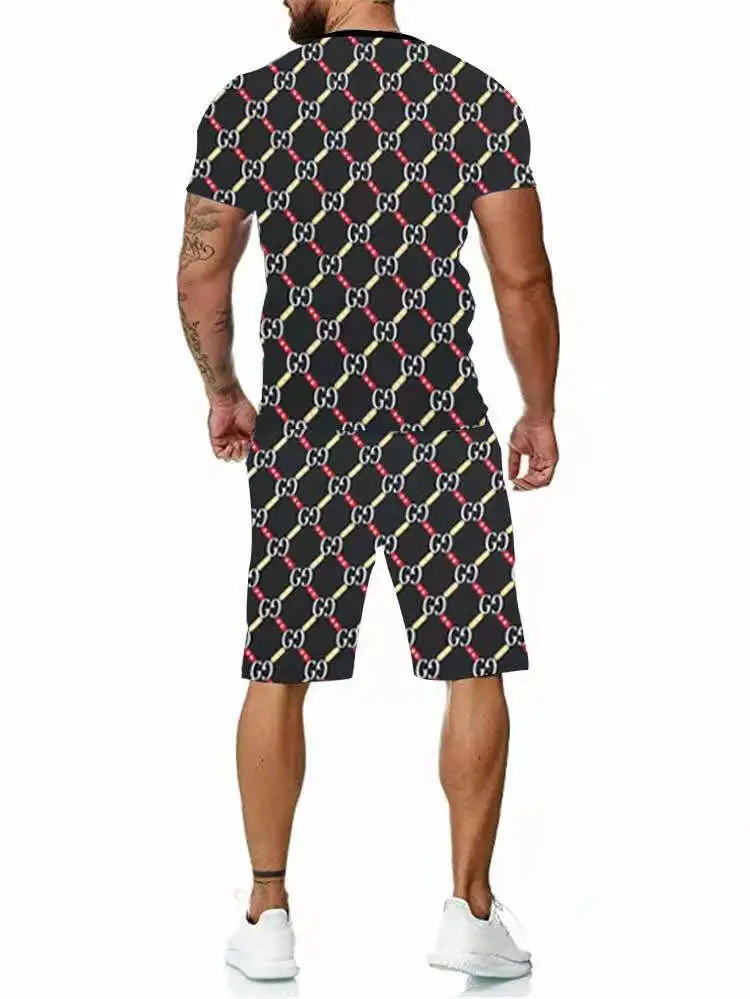 2021 Summer Fashion Men's Two Piece Sportsuit Short Sleeve And Shorts Set Men's Casual Zipper Printing T-Shirt Set Sportsuit
2021 Summer Fashion Men's Two Piece Sportsuit Short Sleeve And Shorts Set Men's Casual Zipper Printing T-Shirt Set Sportsuit
