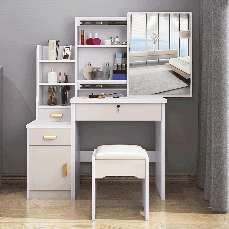 80cm Dressing Table Minimalism Small Bedroom Modern Vanity Ticador Makeup Dresser with Mirrored Furniture Coiffeuse Organizer
80cm Dressing Table Minimalism Small Bedroom Modern Vanity Ticador Makeup Dresser with Mirrored Furniture Coiffeuse Organizer