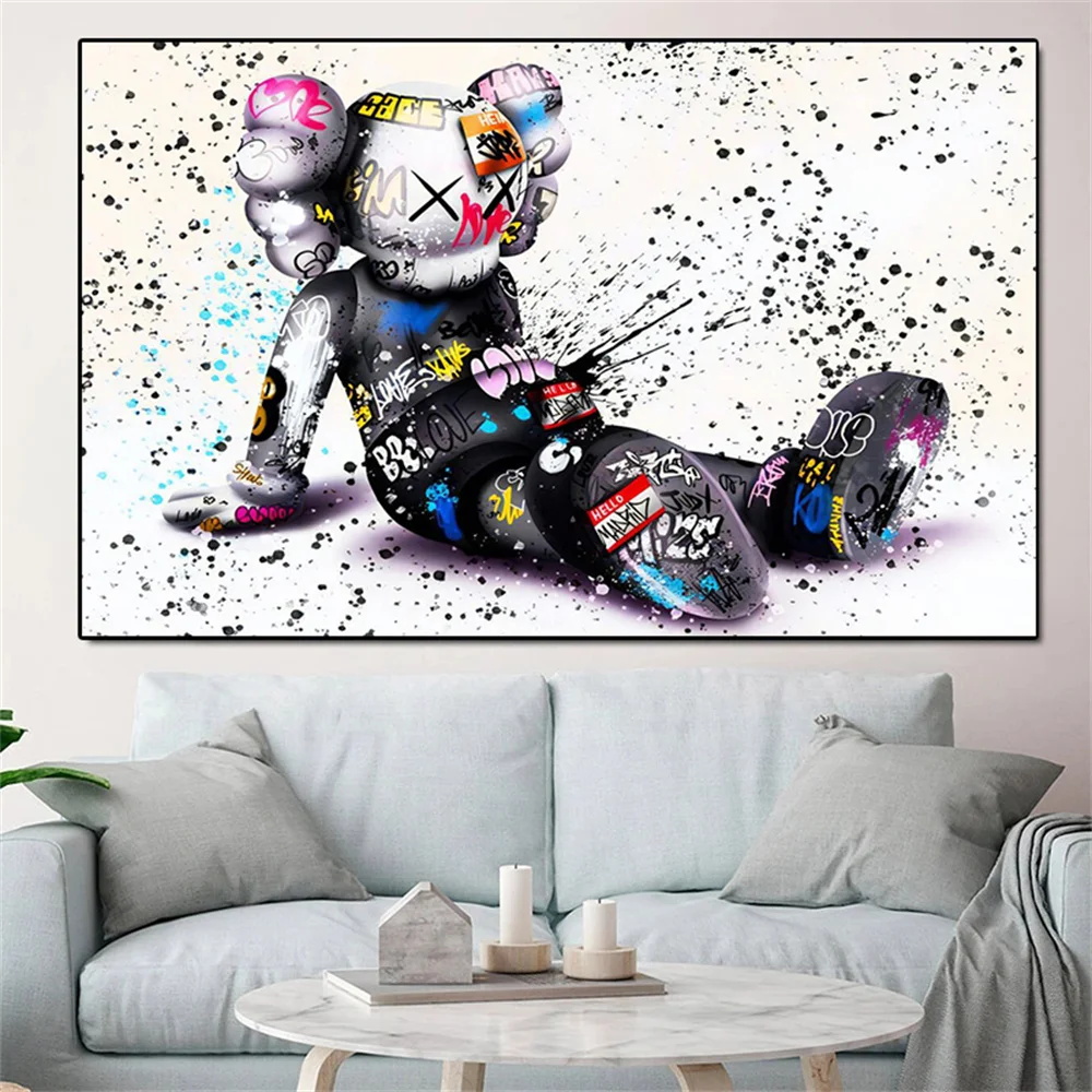 Trendy Light Luxury Teddy Bear Graffiti Art Paintings Print on Canvas Art Posters and Prints Street Art Wall Picture Home Decor 
Trendy Light Luxury Teddy Bear Graffiti Art Paintings Print on Canvas Art Posters and Prints Street Art Wall Picture Home Decor