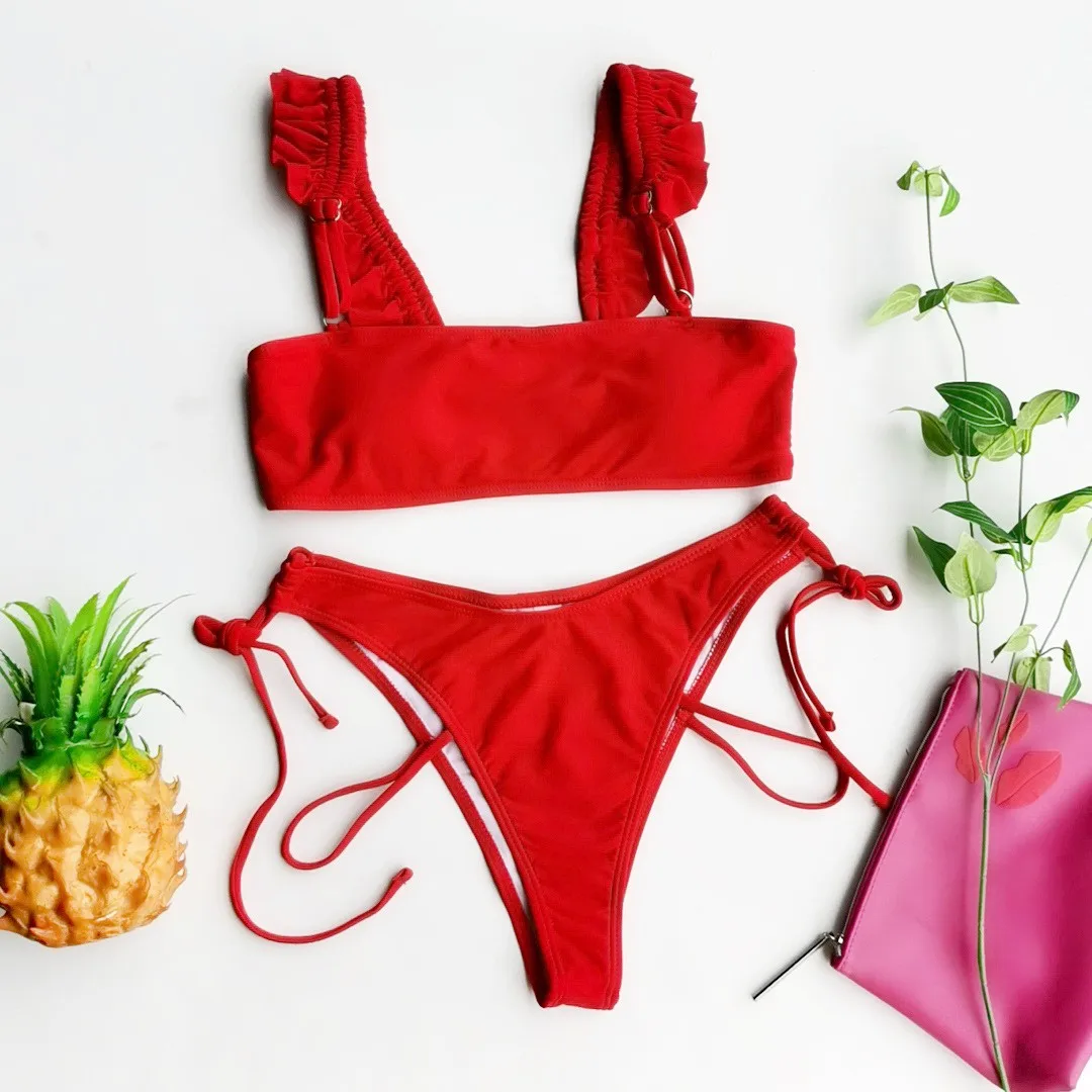 Summer 2021 New Solid Ruffle Swimsuit Bathing Suit Women Sexy Bikini Micro Swimwear Maillot De Bain Femme
Summer 2021 New Solid Ruffle Swimsuit Bathing Suit Women Sexy Bikini Micro Swimwear Maillot De Bain Femme