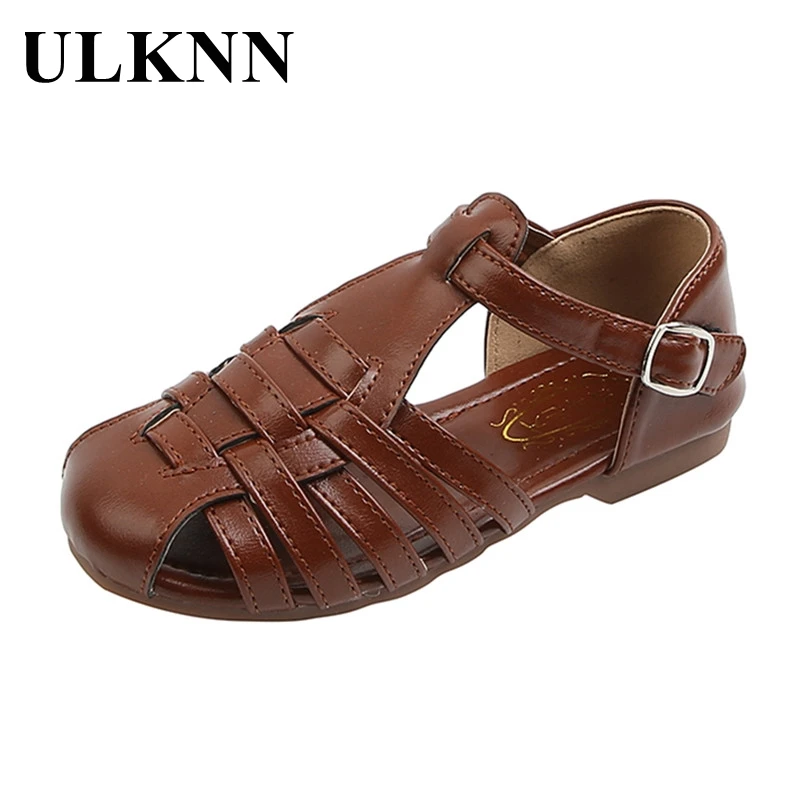 

ULKNN Girls Roman Shoes New Summer 2021 Children's Gladiator Cut-Outs Sandals Student Leisure Baby Sandals Summer Sandals Kids