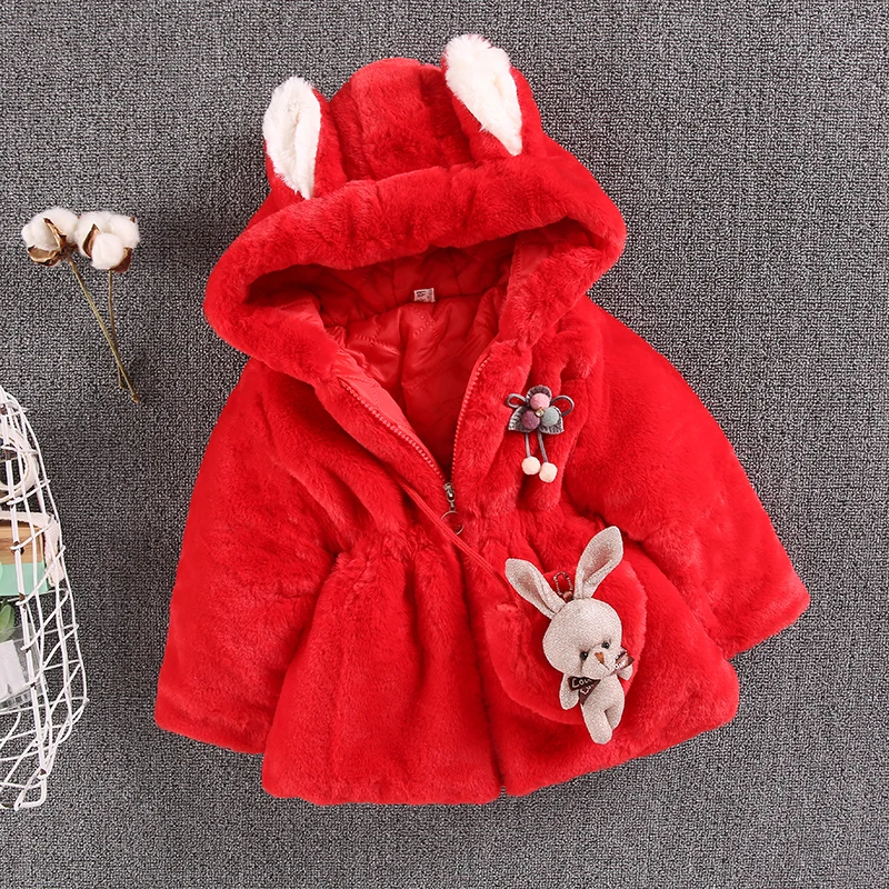 Winter Children's Wool Jacket Korean Baby Cartoon Rabbit Thick Zipper Jacket for Girl Fashion Hooded Flower Brooch Coat With Bag
Winter Children's Wool Jacket Korean Baby Cartoon Rabbit Thick Zipper Jacket for Girl Fashion Hooded Flower Brooch Coat With Bag