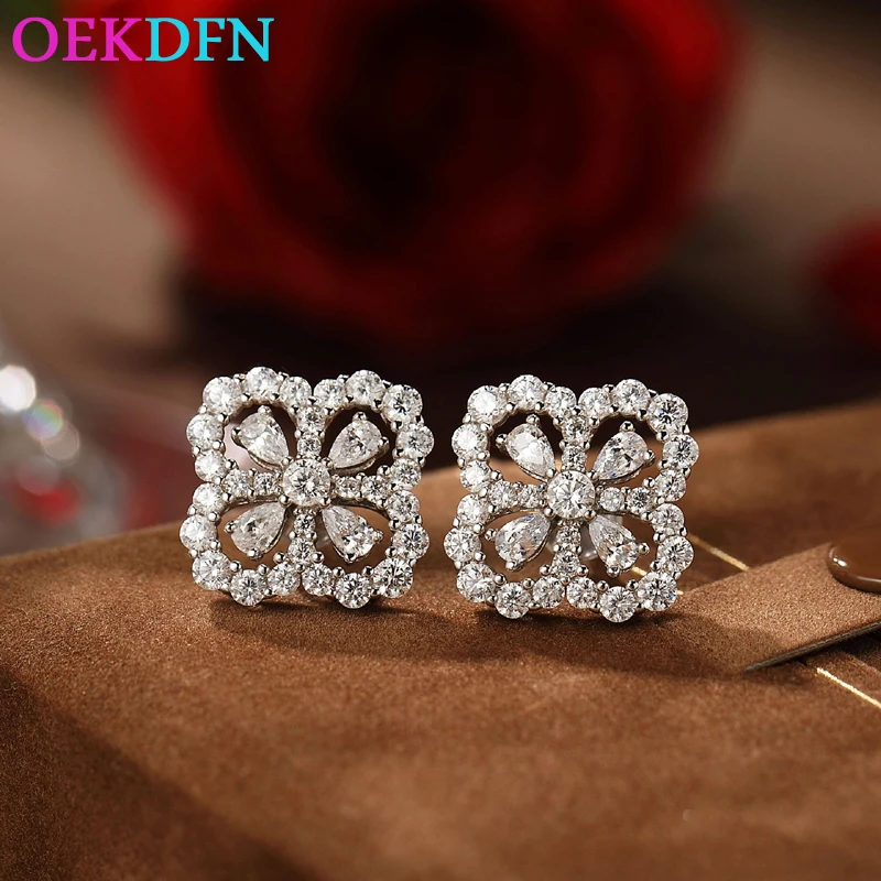 OEKDFN Pure 925 Sterling Silver Stud Earrings For Women Famous Design Sparkling AAAAA+ Zircon Gemstone Fine Jewelry Earrings
OEKDFN Pure 925 Sterling Silver Stud Earrings For Women Famous Design Sparkling AAAAA+ Zircon Gemstone Fine Jewelry Earrings