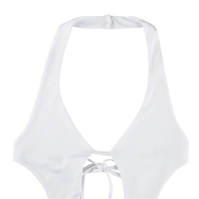 Women's Solid Color Halter Tank Tops Short Vest Thin Summer V-Neck Bare Navel Backless Lace Up Tops Sexy Clubwear
Women's Solid Color Halter Tank Tops Short Vest Thin Summer V-Neck Bare Navel Backless Lace Up Tops Sexy Clubwear