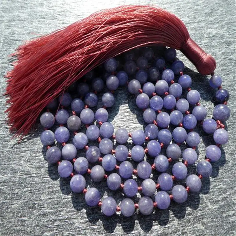 6mm Natural Tanzanite Gemstone 108 Beads Tassel Mala Necklace Ruyi Pray Classic Bless Spirituality Mala Chakra Yoga 
6mm Natural Tanzanite Gemstone 108 Beads Tassel Mala Necklace Ruyi Pray Classic Bless Spirituality Mala Chakra Yoga