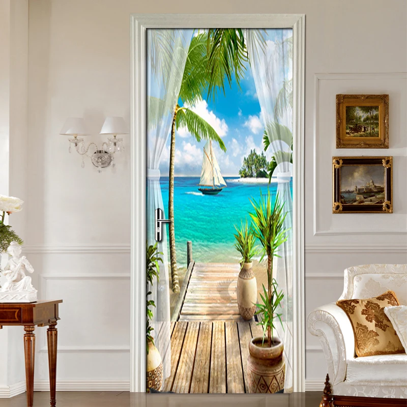 Balcony Sea View 3D Door Sticker Wallpaper Living Room Bedroom Door Wallpaper Wall Stickers Self-adhesive Waterproof Decor
Balcony Sea View 3D Door Sticker Wallpaper Living Room Bedroom Door Wallpaper Wall Stickers Self-adhesive Waterproof Decor