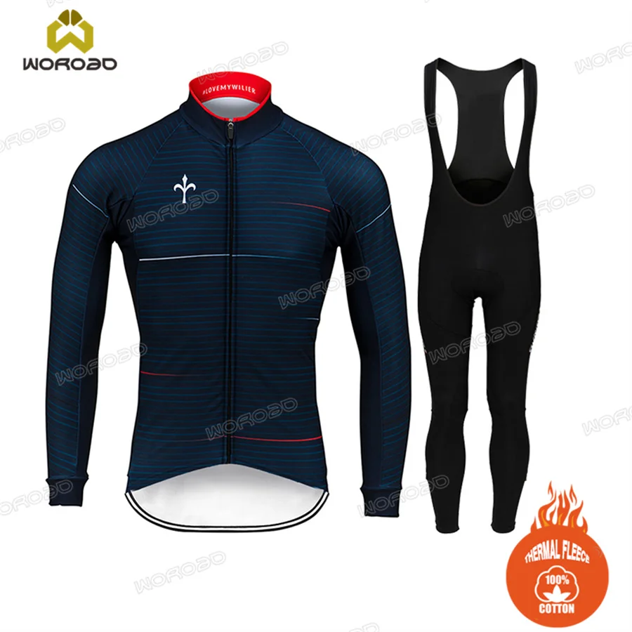 2021 Bicycle Clothing Men Team winter thermal fleece cycling Jersey set Long Sleeve shirt Bike bib shorts 19D Gel pad
2021 Bicycle Clothing Men Team winter thermal fleece cycling Jersey set Long Sleeve shirt Bike bib shorts 19D Gel pad