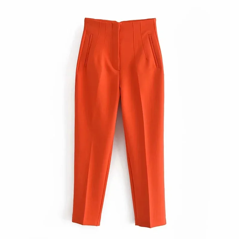 Fashion Women solid color high waist casual slim pants chic business Trousers female fake zipper pantalones mujer retro pants
Fashion Women solid color high waist casual slim pants chic business Trousers female fake zipper pantalones mujer retro pants