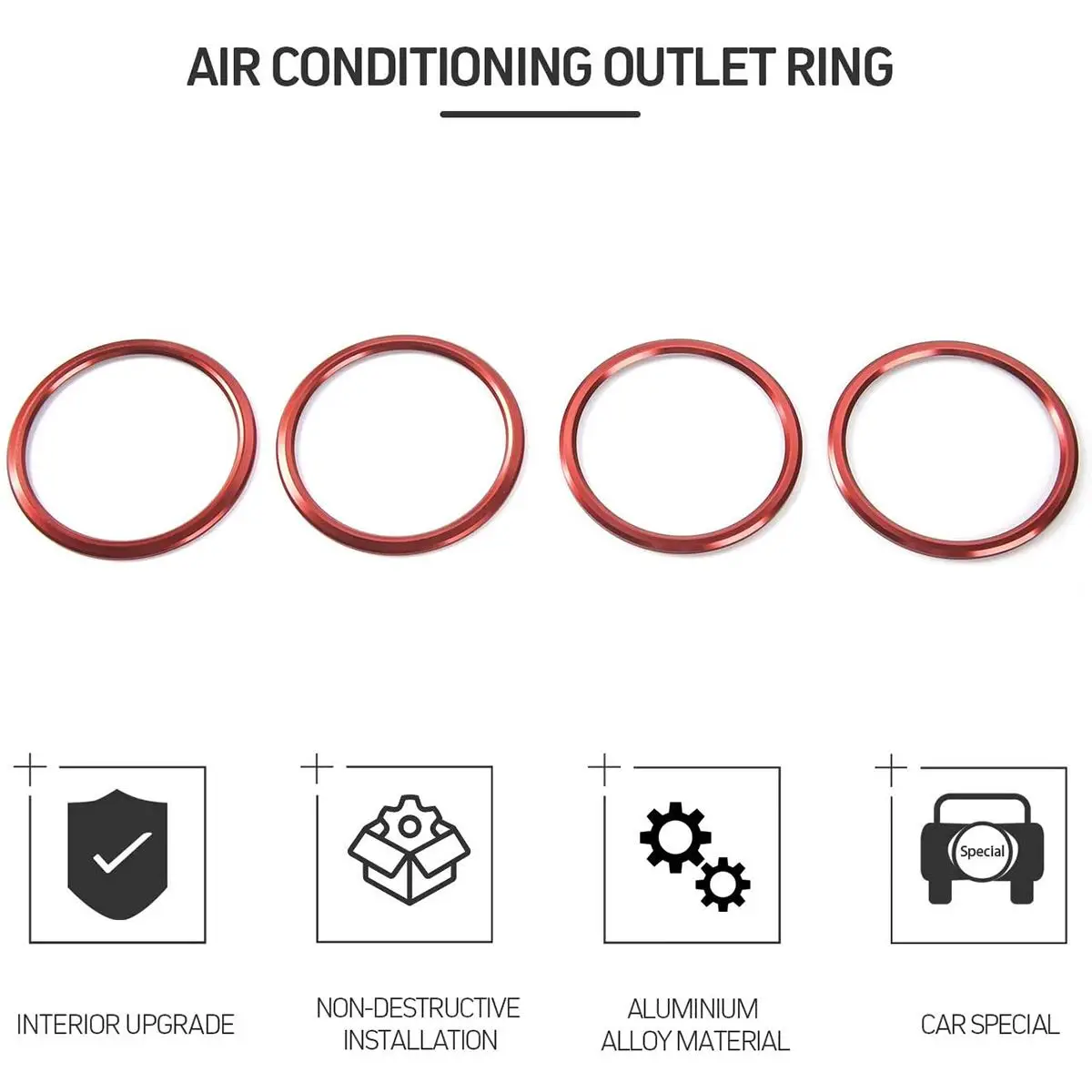 4 Pcs/set Aluminium Alloy Air Condition Air Vent Outlet Ring Cover Trim Decoration Ring For Chevrolet Camaro 2017+ Accessories
4 Pcs/set Aluminium Alloy Air Condition Air Vent Outlet Ring Cover Trim Decoration Ring For Chevrolet Camaro 2017+ Accessories